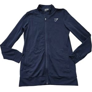Gymshark Men's Navy‎ Blue Zip Up Sweatshirt. Size S